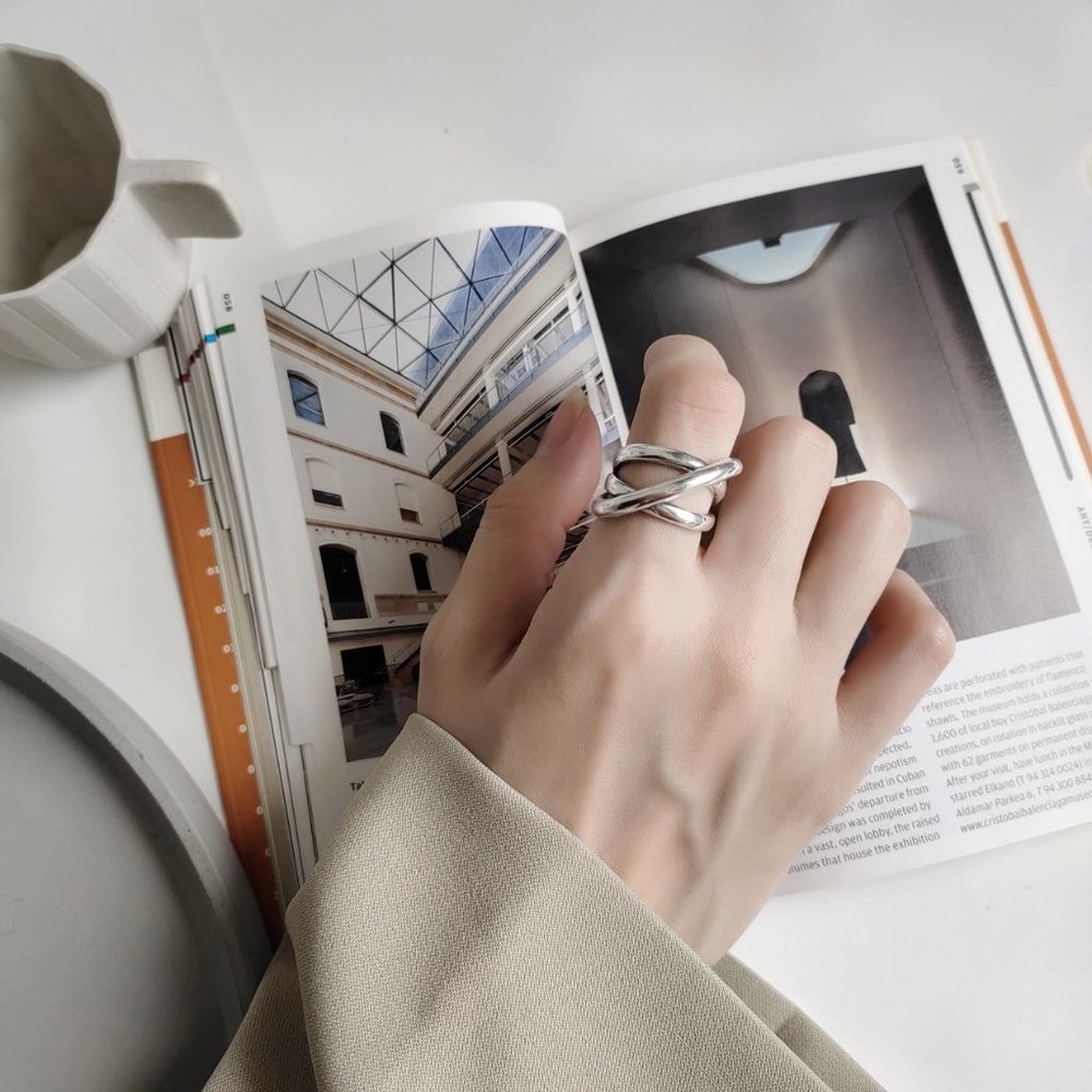 *NEW 925 Sterling Silver Cross Adjustable Ring 3 - Picture 6 of 11